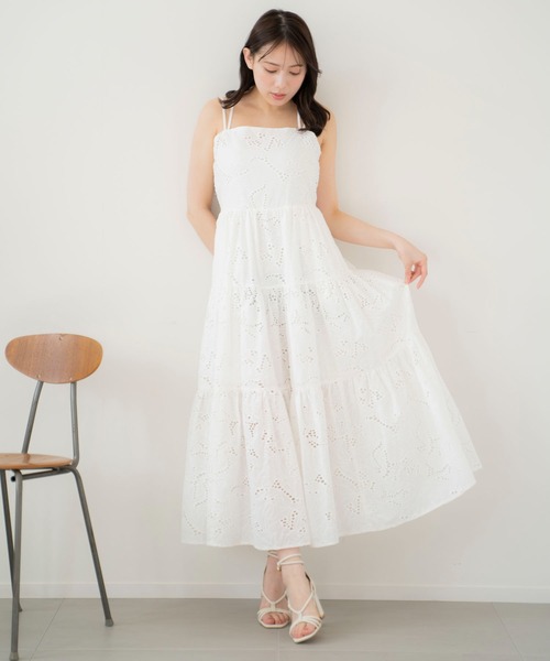 NOELA（ノエラ）の「【15周年】エンブロイダリーレースキャミワンピ（ワンピース・レディース・オフホワイト/ブラック/サックスブルー・S/M）」の19枚目の写真