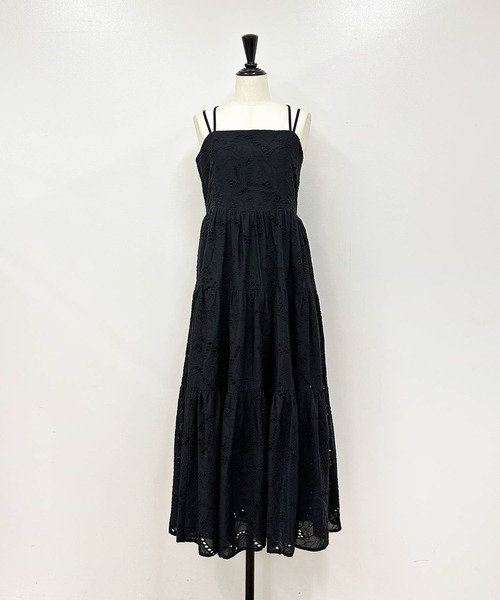 NOELA（ノエラ）の「【15周年】エンブロイダリーレースキャミワンピ（ワンピース・レディース・オフホワイト/ブラック/サックスブルー・S/M）」の6枚目の写真