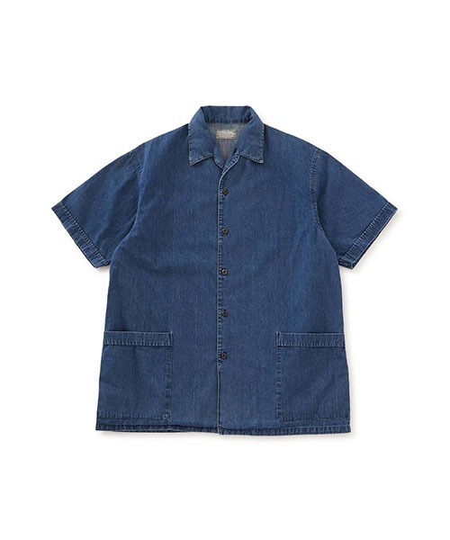 BLUE BLUE(ブルーブルー)の「STS0043 ジャガードデニムビーチシャツ(シャツ/ブラウス・メンズ・ブルー・SMALL/LARGE/MEDIUM/X-LARGE)」の1枚目の写真