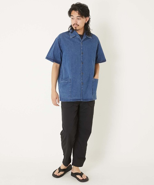 BLUE BLUE(ブルーブルー)の「STS0043 ジャガードデニムビーチシャツ(シャツ/ブラウス・メンズ・ブルー・SMALL/LARGE/MEDIUM/X-LARGE)」の2枚目の写真