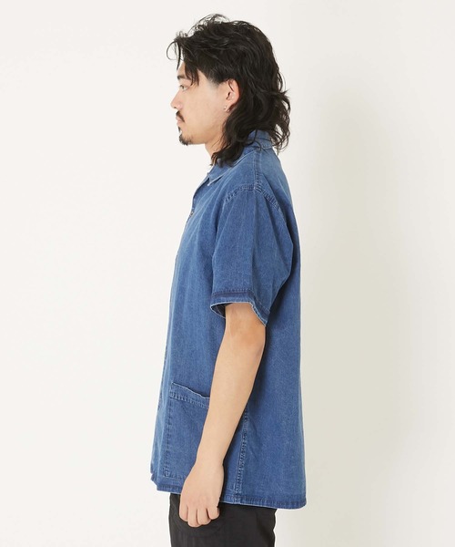 BLUE BLUE(ブルーブルー)の「STS0043 ジャガードデニムビーチシャツ(シャツ/ブラウス・メンズ・ブルー・SMALL/LARGE/MEDIUM/X-LARGE)」の3枚目の写真
