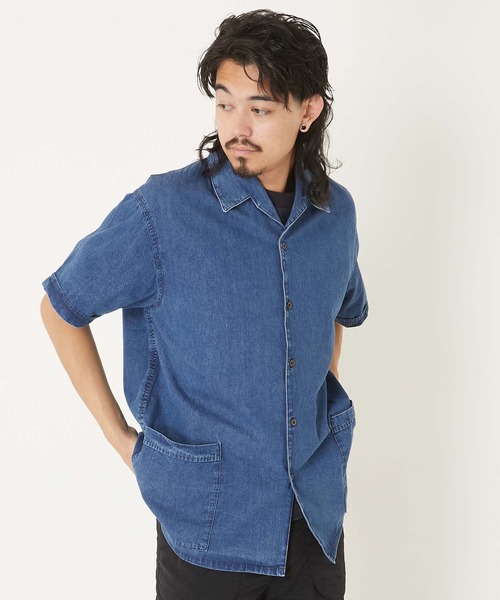 BLUE BLUE(ブルーブルー)の「STS0043 ジャガードデニムビーチシャツ(シャツ/ブラウス・メンズ・ブルー・SMALL/LARGE/MEDIUM/X-LARGE)」の16枚目の写真