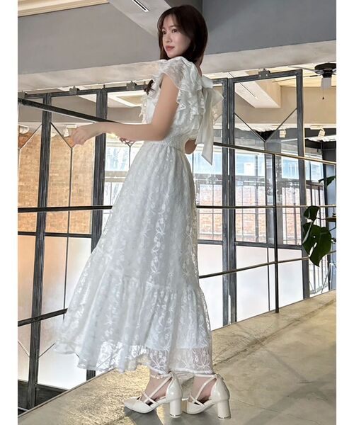 dazzlin（ダズリン）の「バックリボンレースノースリワンピース（ワンピース・レディース・グリーン/ブルー/オフホワイト・MEDIUM/SMALL）」の6枚目の写真