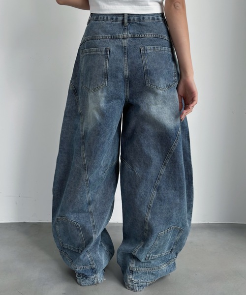 裾デザインダメージカーブデニム（デニムパンツ）｜VACANCY