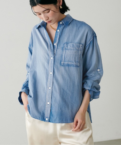 LARUTA｜【夏も着れるデニム】デニム風加工シャツ | Rakuten