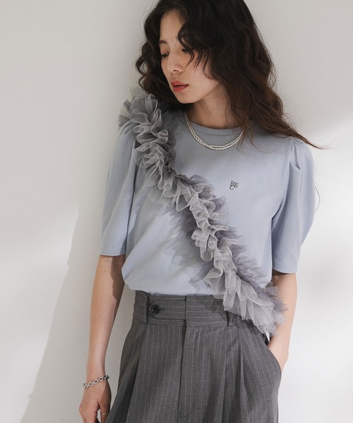 MOGA パフスリーブTシャツ パフスリーブロゴ刺繍Tシャツ（Tシャツ/カットソー）｜rectangle