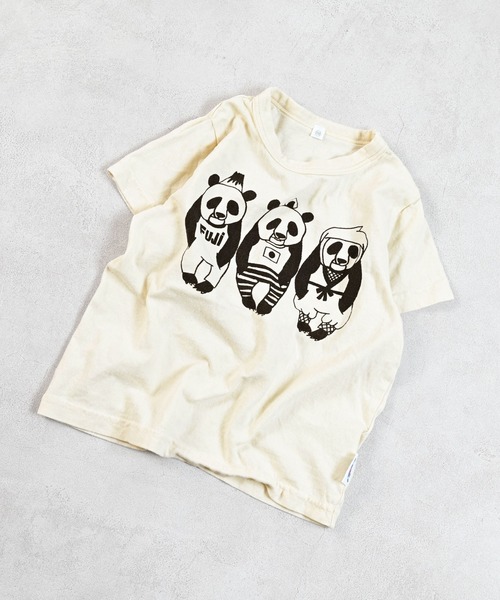 JIPPON(ジポン)の「イラストTシャツ/日本製(Tシャツ/カットソー・キッズ・ライトブルー/オフホワイト/グリーン/アイボリー・80/90/95/100/110/120/130/140)」の3枚目の写真