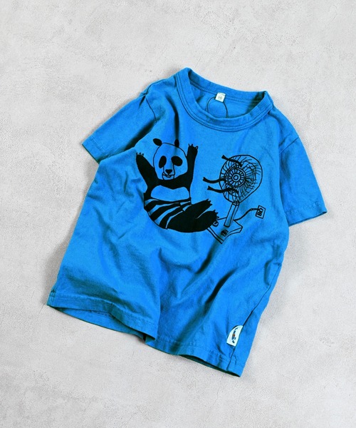 JIPPON(ジポン)の「イラストTシャツ/日本製(Tシャツ/カットソー・キッズ・ライトブルー/オフホワイト/グリーン/アイボリー・80/90/95/100/110/120/130/140)」の1枚目の写真