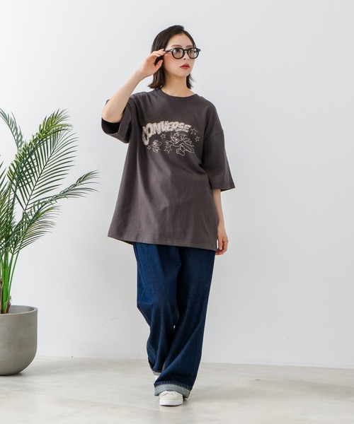 CONVERSE(コンバース)の「【CONVERSE/コンバース】×【TOM AND JERRY/トムとジェリー】ブランドロゴ プリント オーバーサイズ Tシャツ(Tシャツ/カットソー・レディース・ブラック/ホワイト・LARGE/MEDIUM)」の8枚目の写真