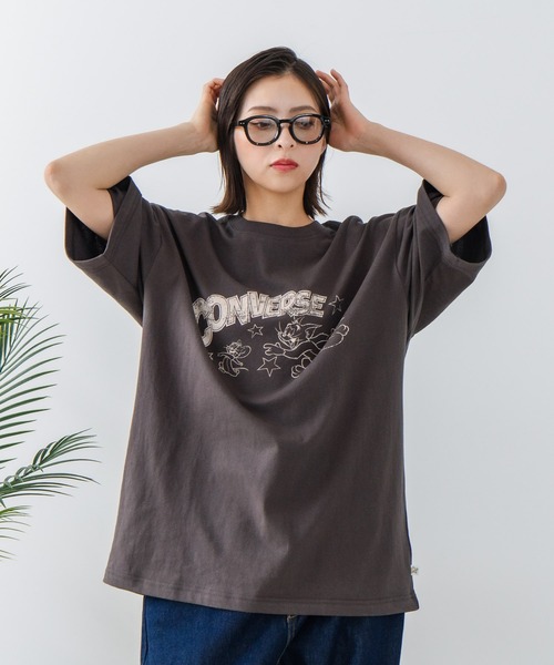 CONVERSE(コンバース)の「【CONVERSE/コンバース】×【TOM AND JERRY/トムとジェリー】ブランドロゴ プリント オーバーサイズ Tシャツ(Tシャツ/カットソー・レディース・ブラック/ホワイト・LARGE/MEDIUM)」の13枚目の写真