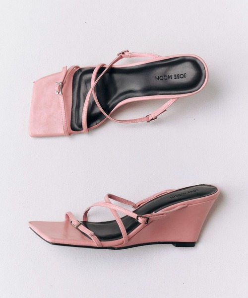 JOSE MOON(ジョゼムーン)の「BELTED STRAP SANDAL/ベルテッドストラップサンダル(サンダル・レディース・ホワイト/ライム/ピンク・35/37/39)」の1枚目の写真