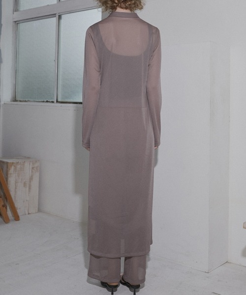 LE CIEL BLEU(ルシェルブルー)の「シアーシャツドレスwフロッキーフラワー / Sheer Shirt Dress w/Flocked Flower(ワンピース・レディース・ブラック/ライトグリーン/ブラウン・38/36)」の12枚目の写真