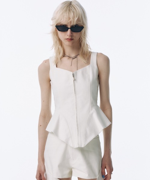 LAYERED PEPURUM TOPS/レイヤードペプラムトップス（Tシャツ