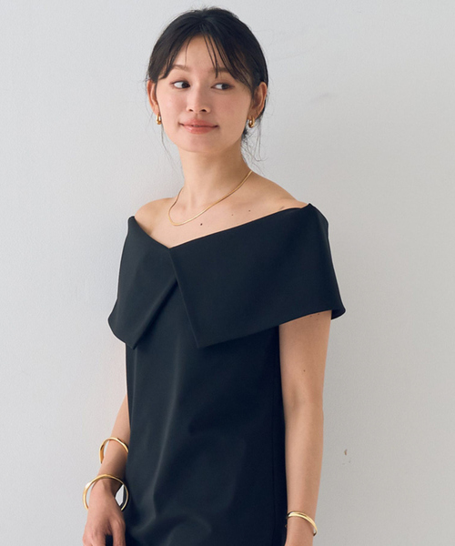 Rouge vif(ルージュヴィフ)の「【撥水】大衿トリコットワンピース(ワンピース・レディース・ブラウン/ブラック・フリー)」の21枚目の写真