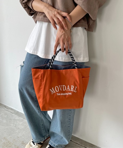 210nouve（トゥージュヌーブ）の「【リバーシブル】ビッグ ロゴ トートバッグ S（トートバッグ・レディース・ネイビー/グリーン/ブラック/オレンジ/パープル・FREE）」の6枚目の写真