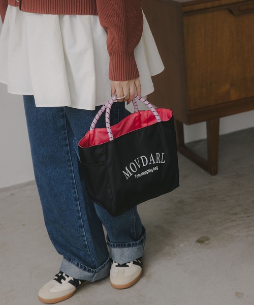 210nouve（トゥージュヌーブ）の「【リバーシブル】ビッグ ロゴ トートバッグ S（トートバッグ・レディース・ネイビー/グリーン/ブラック/オレンジ/パープル・FREE）」の9枚目の写真