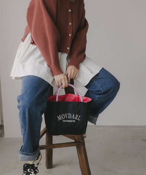 210nouve（トゥージュヌーブ）の「【リバーシブル】ビッグ ロゴ トートバッグ S（トートバッグ・レディース・ネイビー/グリーン/ブラック/オレンジ/パープル・FREE）」の11枚目の写真