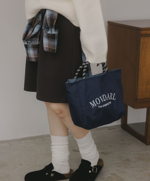 210nouve（トゥージュヌーブ）の「【リバーシブル】ビッグ ロゴ トートバッグ S（トートバッグ・レディース・ネイビー/グリーン/ブラック/オレンジ/パープル・FREE）」の12枚目の写真