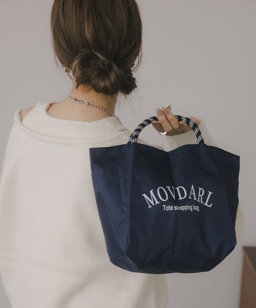 210nouve（トゥージュヌーブ）の「【リバーシブル】ビッグ ロゴ トートバッグ S（トートバッグ・レディース・ネイビー/グリーン/ブラック/オレンジ/パープル・FREE）」の7枚目の写真