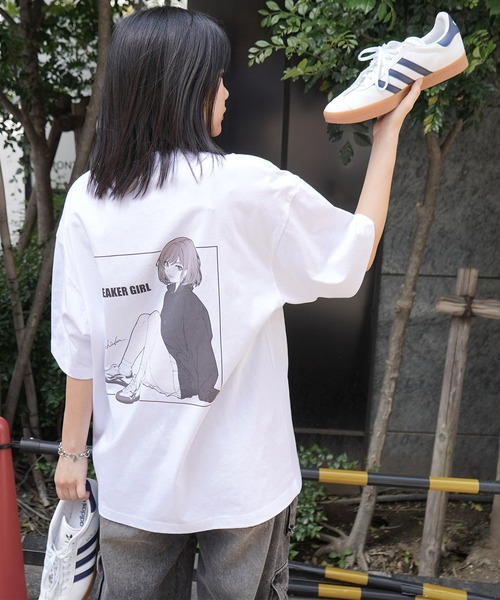 ILL'S（イルズ）の「【SNKR GIRL × #鹿 (Shika) コラボ】ビッグシルエット イラストバックプリント半袖Tシャツ メンズ レディース（Tシャツ/カットソー・メンズ・ホワイト/ホワイト系その他/ブラック/ブラック系その他2/ホワイト系その他2/ブラック系その他・M/L）」の9枚目の写真