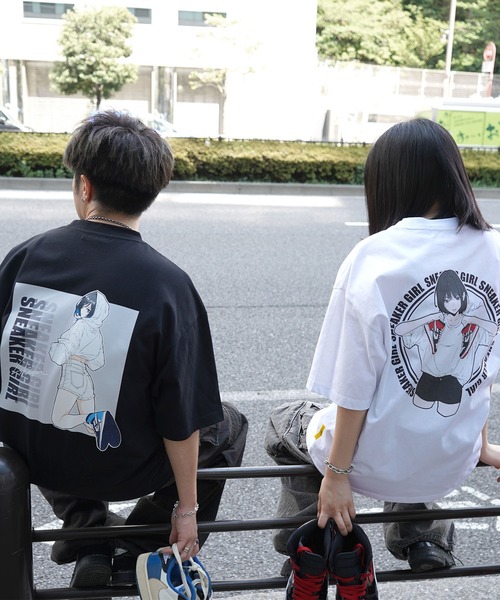 ILL'S（イルズ）の「【SNKR GIRL × #鹿 (Shika) コラボ】ビッグシルエット イラストバックプリント半袖Tシャツ メンズ レディース（Tシャツ/カットソー・メンズ・ホワイト/ホワイト系その他/ブラック/ブラック系その他2/ホワイト系その他2/ブラック系その他・M/L）」の11枚目の写真