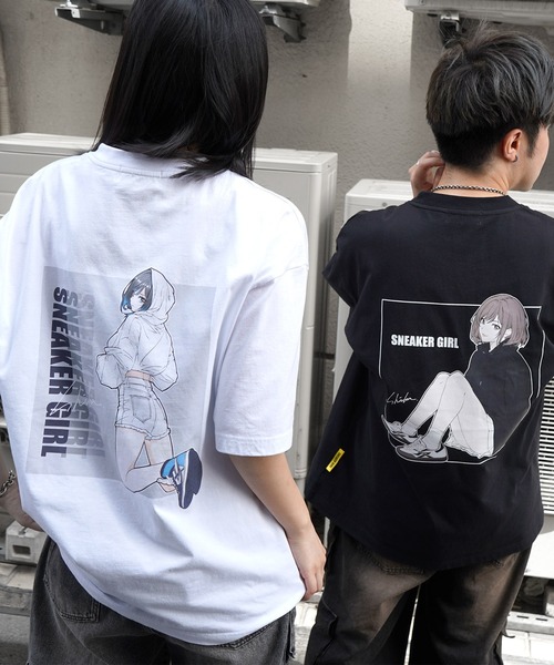 ILL'S（イルズ）の「【SNKR GIRL × #鹿 (Shika) コラボ】ビッグシルエット イラストバックプリント半袖Tシャツ メンズ レディース（Tシャツ/カットソー・メンズ・ホワイト/ホワイト系その他/ブラック/ブラック系その他2/ホワイト系その他2/ブラック系その他・M/L）」の7枚目の写真