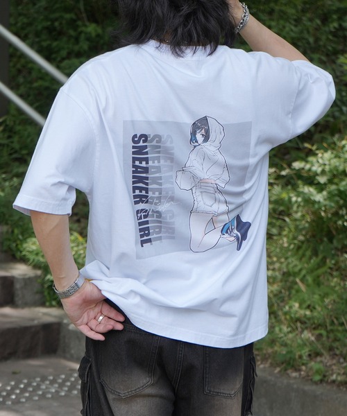ILL'S（イルズ）の「【SNKR GIRL × #鹿 (Shika) コラボ】ビッグシルエット イラストバックプリント半袖Tシャツ メンズ レディース（Tシャツ/カットソー・メンズ・ホワイト/ホワイト系その他/ブラック/ブラック系その他2/ホワイト系その他2/ブラック系その他・M/L）」の14枚目の写真