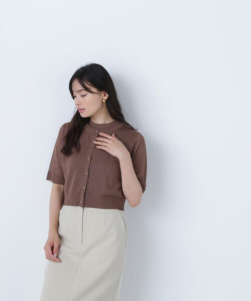 カーディガン 「Oggi8月号掲載」シアーショートカーデアンサンブル レディース NATURAL BEAUTY BASIC カーディガン 「Oggi8月号掲載」シアー