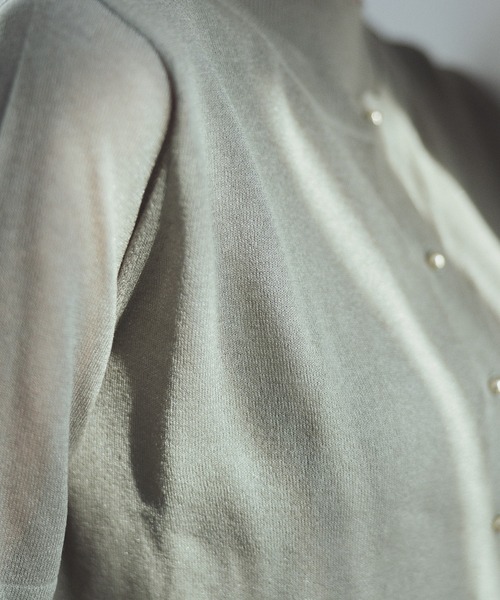 NATURAL BEAUTY BASIC（ナチュラルビューティーベーシック）の「◇【Oggi掲載】シアーショートカーデアンサンブル（カーディガン/ボレロ・レディース・チャコールグレー/ベージュ/ブラウン/グリーン・FREE）」の8枚目の写真