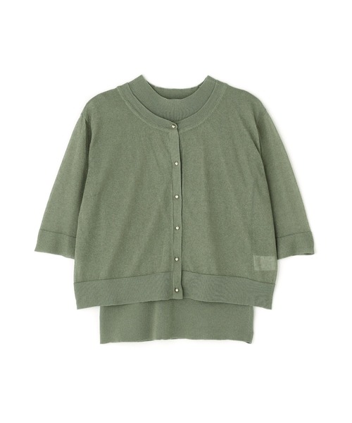 NATURAL BEAUTY BASIC（ナチュラルビューティーベーシック）の「◇【Oggi掲載】シアーショートカーデアンサンブル（カーディガン/ボレロ・レディース・チャコールグレー/ベージュ/ブラウン/グリーン・FREE）」の5枚目の写真