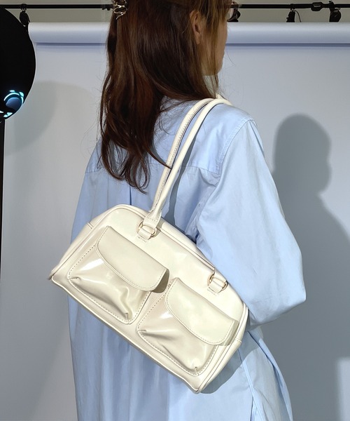 [韓国発]美シルエットが光る、上品ラタンのバケットバッグ（2色) ショルダーバッグ ミニバッグ 斜めがけ PUレザー 合皮 大人っぽ