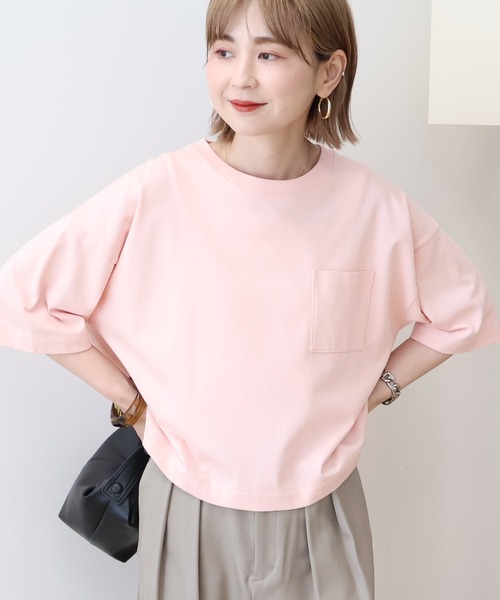 AMERICAN HOLIC（アメリカンホリック）の「ポケット付きボックスTシャツ（Tシャツ/カットソー・レディース・チャコールグレー/オフホワイト/その他12/その他7・L/M）」の9枚目の写真