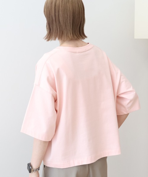 AMERICAN HOLIC（アメリカンホリック）の「ポケット付きボックスTシャツ（Tシャツ/カットソー・レディース・チャコールグレー/オフホワイト/その他12/その他7・L/M）」の10枚目の写真