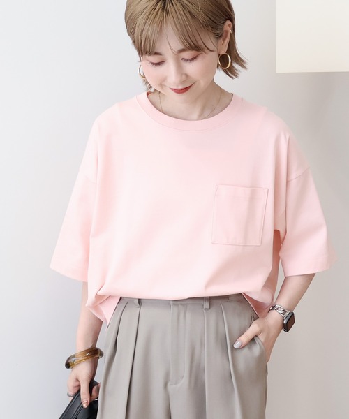AMERICAN HOLIC（アメリカンホリック）の「ポケット付きボックスTシャツ（Tシャツ/カットソー・レディース・チャコールグレー/オフホワイト/その他12/その他7・L/M）」の11枚目の写真