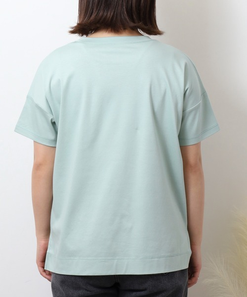 BRODIAEA(ブローディア)の「BRODIAEA ロゴプリント半袖Tシャツ【日本製】(Tシャツ/カットソー・レディース・ブルー/オフホワイト/エメラルド/ブラック/モカ・40)」の18枚目の写真