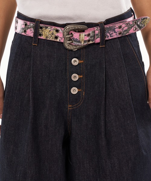 WISH FOR EVER（ウィッシュフォーエバー）の「ASSORT 2TUCK BAGGY SHORTS / アソート2タックバギーショーツ（デニムパンツ・メンズ・ブラック/グレー×ホワイト/インディゴブルー/ネイビー×ホワイト・SMALL/MEDIUM/LARGE）」の18枚目の写真