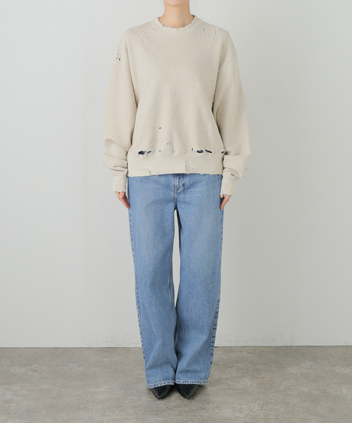 KURO（クロ）の「KURO MORE DAMAGE CREW NECK SWEAT 963966：スウェット（スウェット・レディース・アイボリー・MEDIUM）」の13枚目の写真