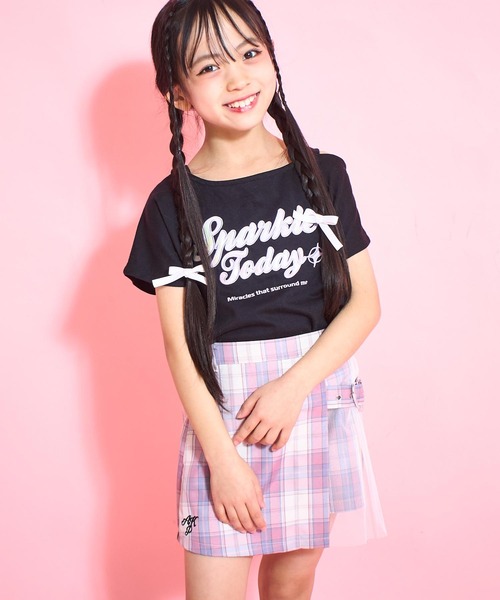 セール】アシンメトリー 肩アキ オーロラ ワッペン Tシャツ