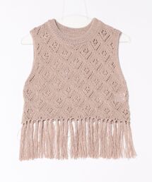 WEB限定透かしフリンジベスト