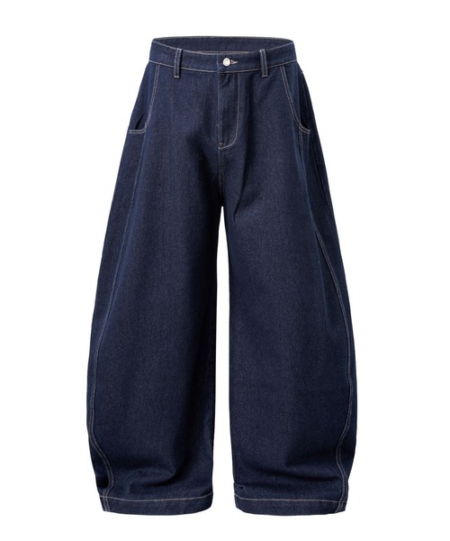 CORPUS TOKYO(コーパス トーキョー)の「立体裁断バルーンワイドデニム(デニムパンツ・メンズ・ネイビー/ライトブルー/ブラック/グレー・1/2/3/4)」の11枚目の写真