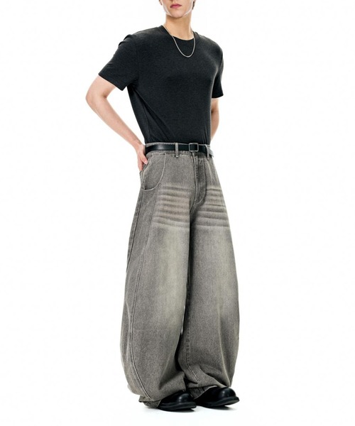 CORPUS TOKYO(コーパス トーキョー)の「立体裁断バルーンワイドデニム(デニムパンツ・メンズ・ネイビー/ライトブルー/ブラック/グレー・1/2/3/4)」の22枚目の写真