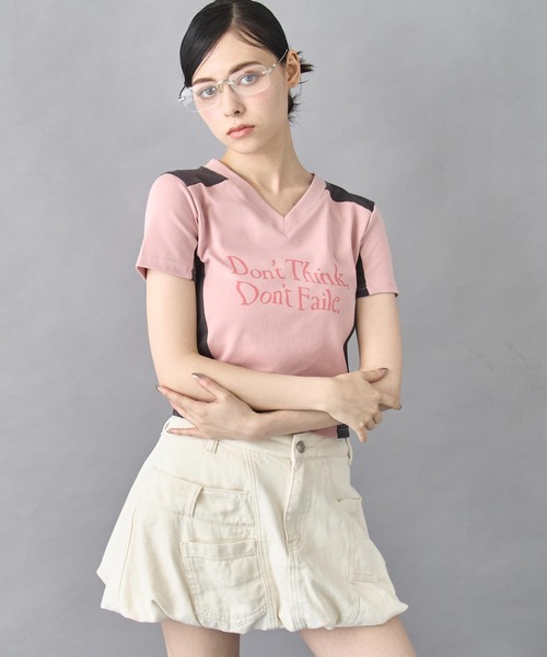 ANAP(アナップ)の「配色 切り替え ゲーミング Tシャツ(Tシャツ/カットソー・レディース・ブラック/ホワイト/ライトピンク・FREE)」の15枚目の写真