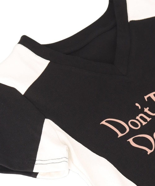ANAP(アナップ)の「配色 切り替え ゲーミング Tシャツ(Tシャツ/カットソー・レディース・ブラック/ホワイト/ライトピンク・FREE)」の9枚目の写真