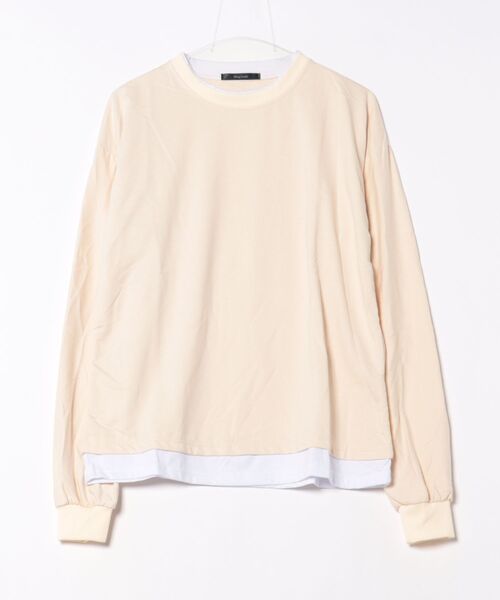 Bling Leads(ブリングリーズ)の「Z)【BLINGLEADS】IZSSM-23-036 レイヤード風L/S TEE(Tシャツ/カットソー・メンズ・アイボリー・FREE)」の1枚目の写真