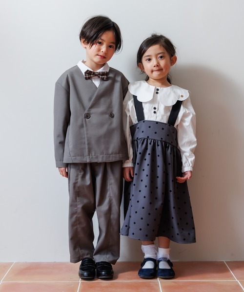 MAKE YOUR DAY（メイクユアデイ）の「フォーマルドットジャンスカ■80～140cm（スーツスカート・キッズ・ブラック/グレー・80/140/130/120/110/100/90）」の4枚目の写真