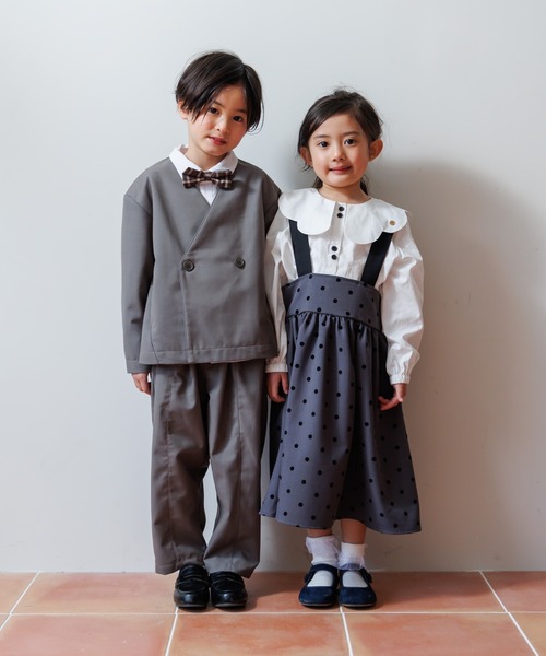 MAKE YOUR DAY（メイクユアデイ）の「フォーマルドットジャンスカ■80～140cm（スーツスカート・キッズ・ブラック/グレー・80/140/130/120/110/100/90）」の5枚目の写真