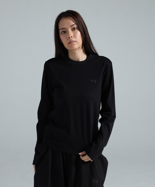 Y-3(ワイスリー)の「Y-3 REGULAR WOOL LONG SLEEVE TEE(Tシャツ/カットソー・レディース・ブラック・X-SMALL/SMALL/LARGE/MEDIUM/XX-SMALL)」の1枚目の写真
