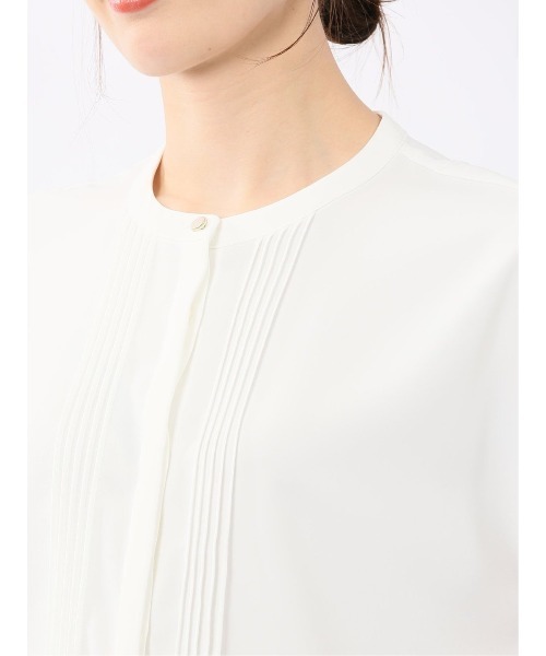 m.f.editorial（エムエフエディトリアル）の「【接触冷感 UVカット ストレッチ】m.f.エディトリアルレディース バンドカラー 比翼ブラウス（シャツ/ブラウス・レディース・ホワイト/ネイビー/ピンク系その他・MEDIUM/LARGE）」の11枚目の写真