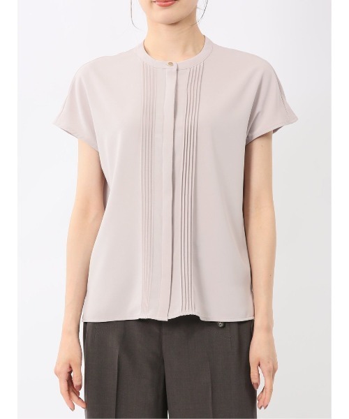 m.f.editorial（エムエフエディトリアル）の「【接触冷感 UVカット ストレッチ】m.f.エディトリアルレディース バンドカラー 比翼ブラウス（シャツ/ブラウス・レディース・ホワイト/ネイビー/ピンク系その他・MEDIUM/LARGE）」の18枚目の写真