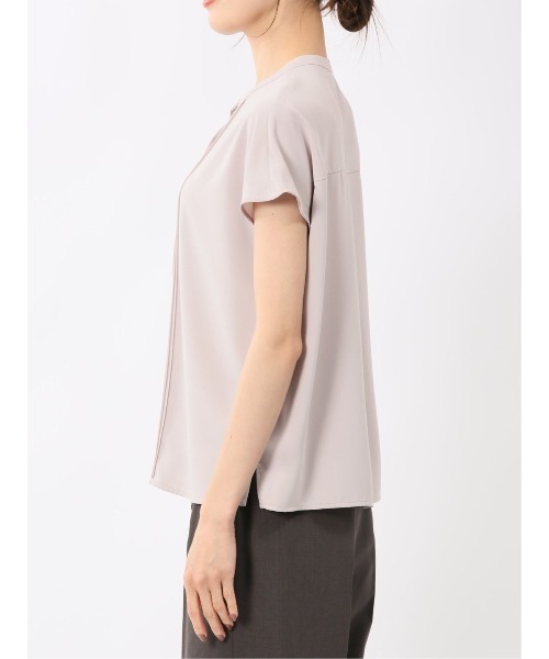 m.f.editorial（エムエフエディトリアル）の「【接触冷感 UVカット ストレッチ】m.f.エディトリアルレディース バンドカラー 比翼ブラウス（シャツ/ブラウス・レディース・ホワイト/ネイビー/ピンク系その他・MEDIUM/LARGE）」の19枚目の写真